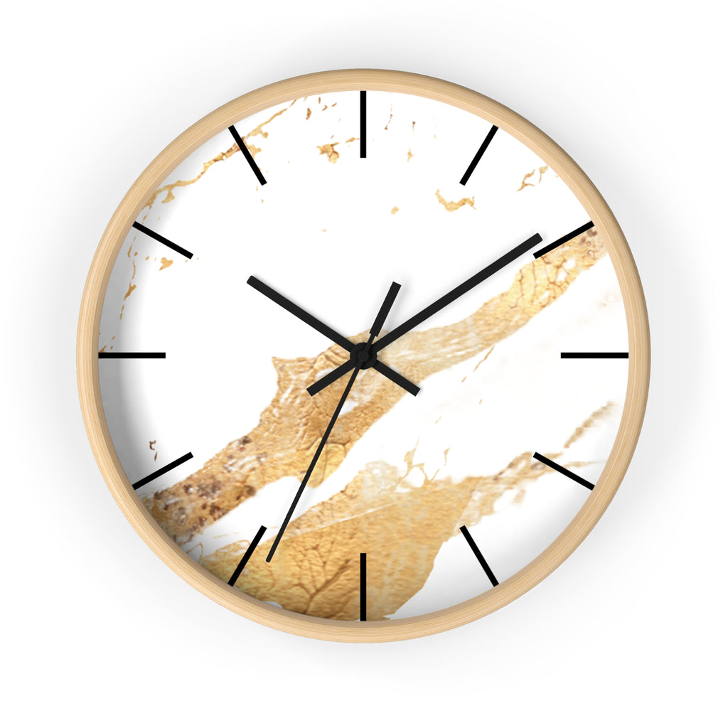 White and Gold Marble Design Elegant Wall Clock, Home Decor, Wall Art, Modern Decor for Home, Office, and Living Room