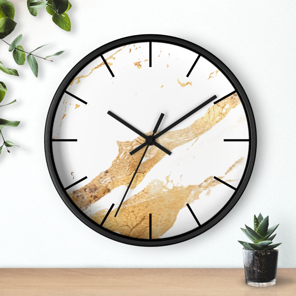 White and Gold Marble Design Elegant Wall Clock, Home Decor, Wall Art, Modern Decor for Home, Office, and Living Room