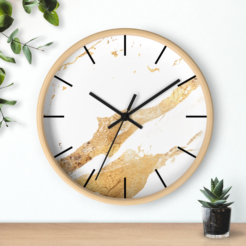 White and Gold Marble Design Elegant Wall Clock, Home Decor, Wall Art, Modern Decor for Home, Office, and Living Room