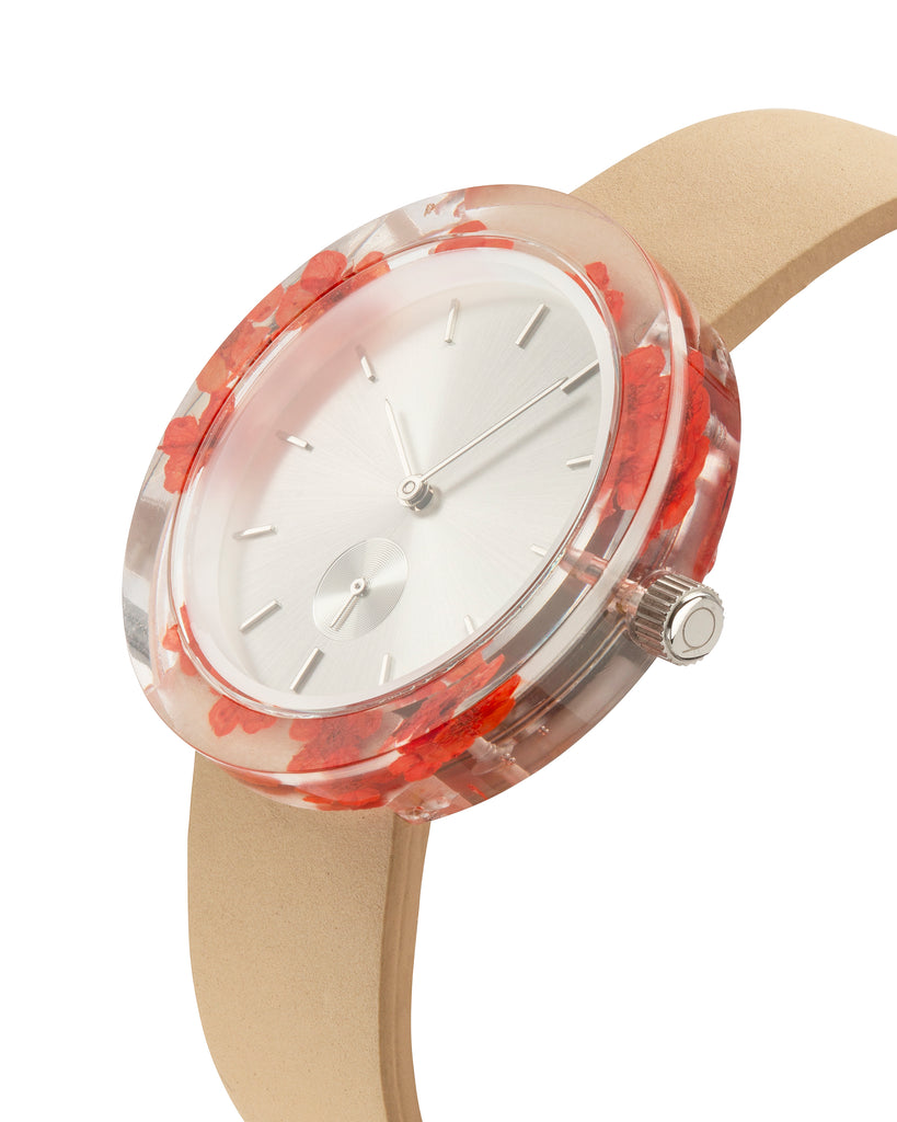 Red Forget-Me-Not Botanist Watch - Analog Watch Co.