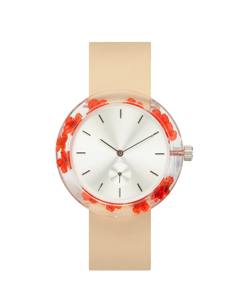 Red Forget-Me-Not Botanist Watch - Analog Watch Co.