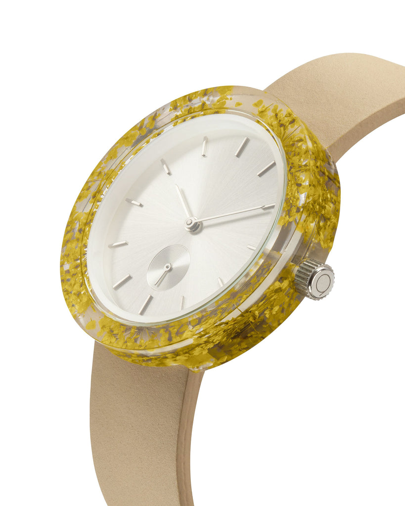 Yellow Queen Anne's Lace Botanist Watch - Analog Watch Co.