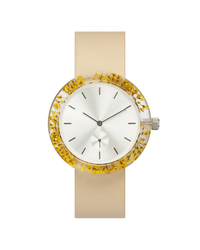 Yellow Queen Anne's Lace Botanist Watch - Analog Watch Co.