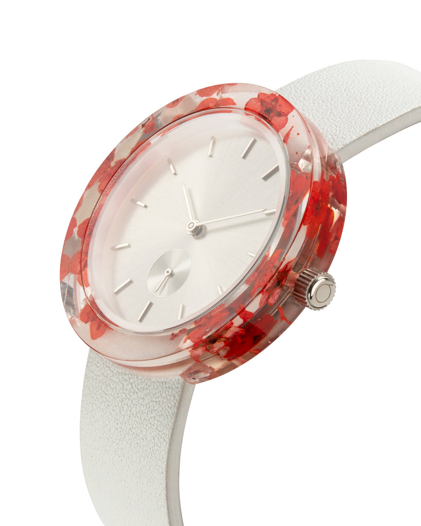 Red Forget-Me-Not Botanist Watch - Analog Watch Co.