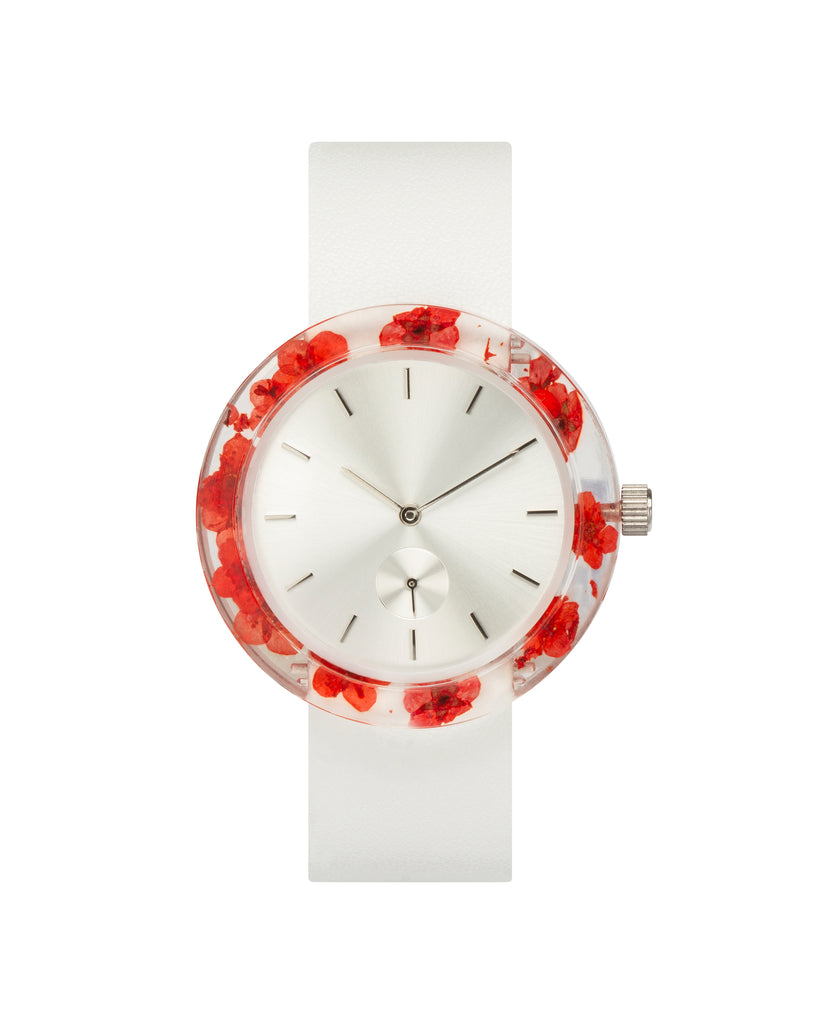 Red Forget-Me-Not Botanist Watch - Analog Watch Co.