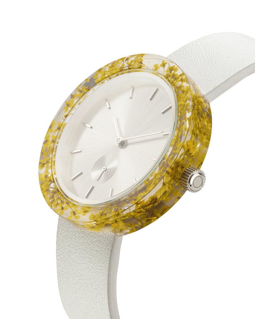 Yellow Queen Anne's Lace Botanist Watch - Analog Watch Co.