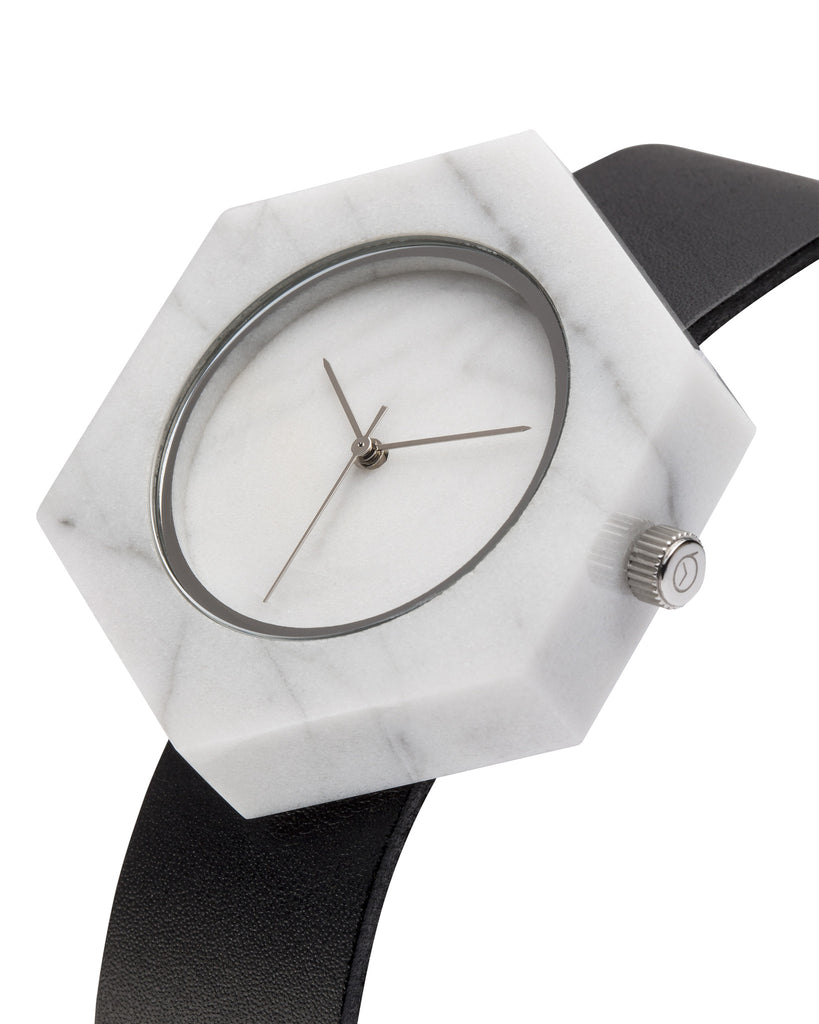 White Marble Hex Mason Watch Straps (WATCH NOT FOR SALE) - Analog Watch Co.