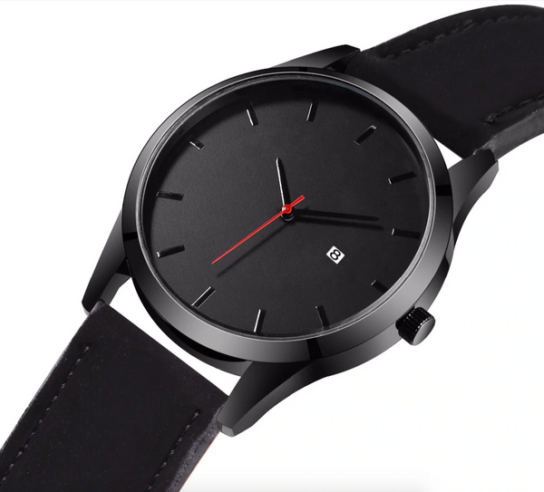 The Everyday Black on Black Analog Watch Co