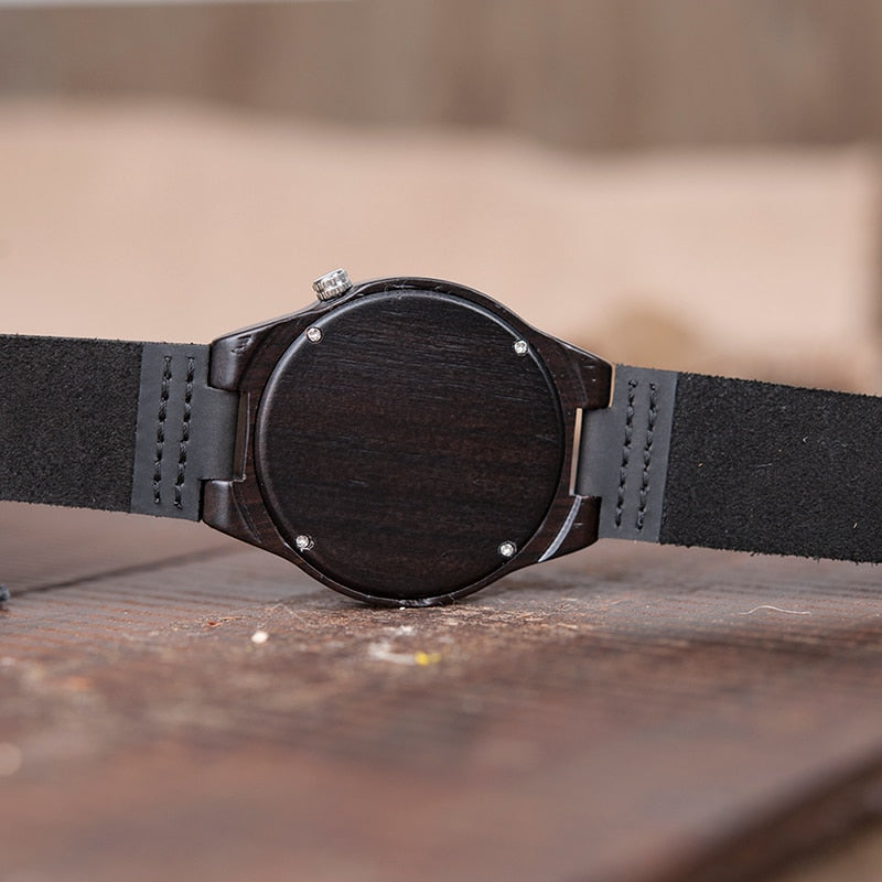The Everyday Black on Black Bamboo Watch