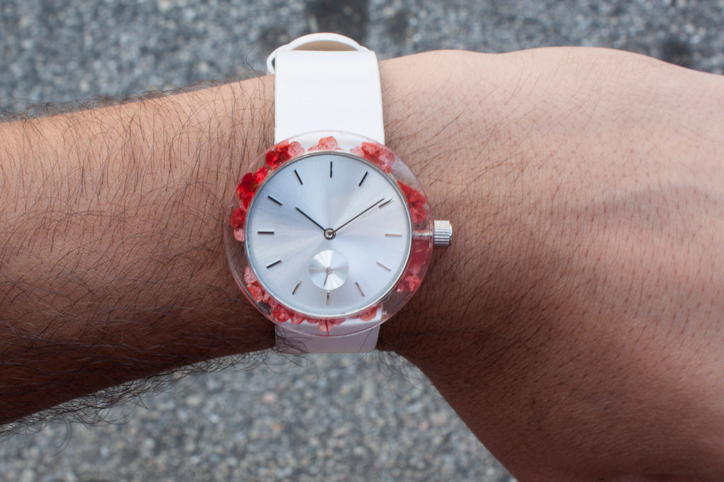 Red Forget-Me-Not Botanist Watch - Analog Watch Co.