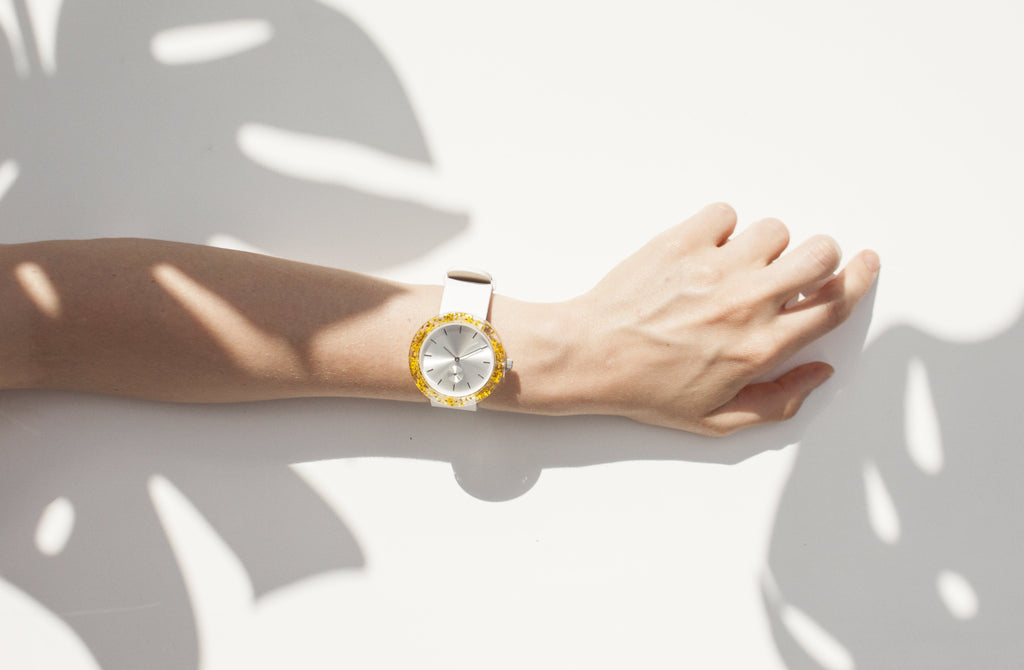 Yellow Queen Anne's Lace Botanist Watch - Analog Watch Co.