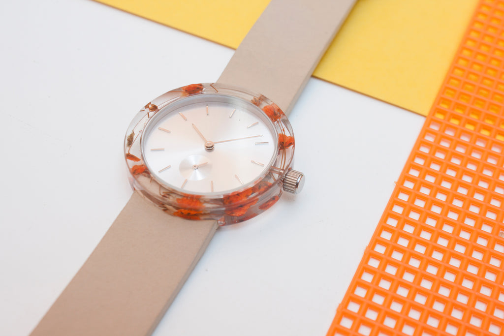 Orange Baby's Breath Botanist Watch - Analog Watch Co.