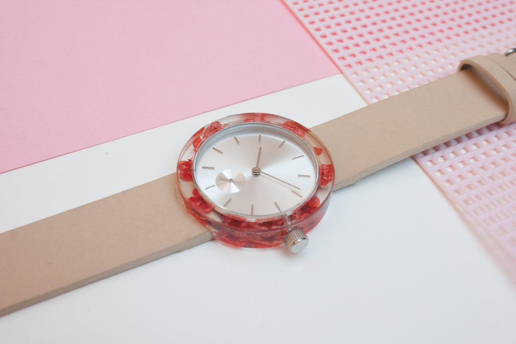 Red Forget-Me-Not Botanist Watch - Analog Watch Co.