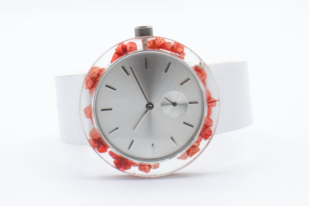 Red Forget-Me-Not Botanist Watch - Analog Watch Co.