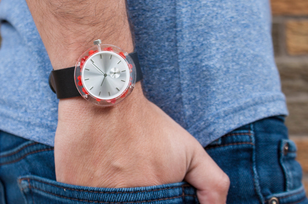 Red Forget-Me-Not Botanist Watch - Analog Watch Co.