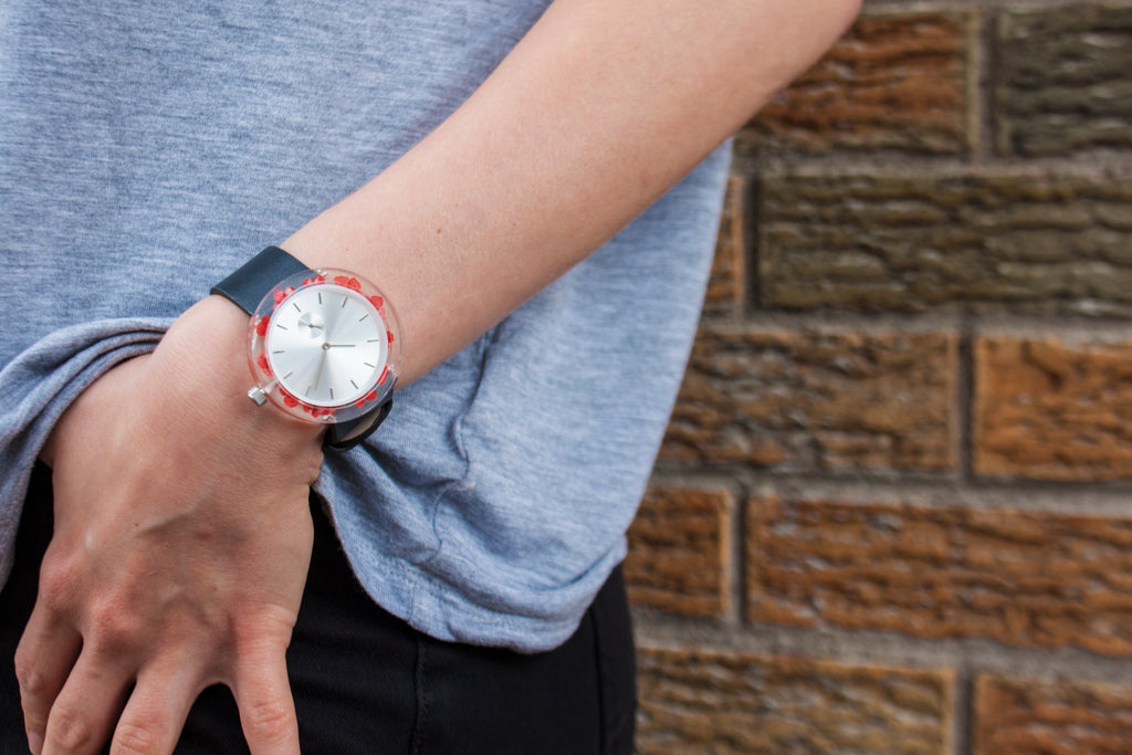 Red Forget-Me-Not Botanist Watch - Analog Watch Co.