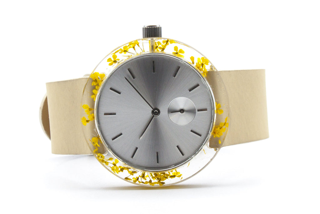 Yellow Queen Anne's Lace Botanist Watch - Analog Watch Co.