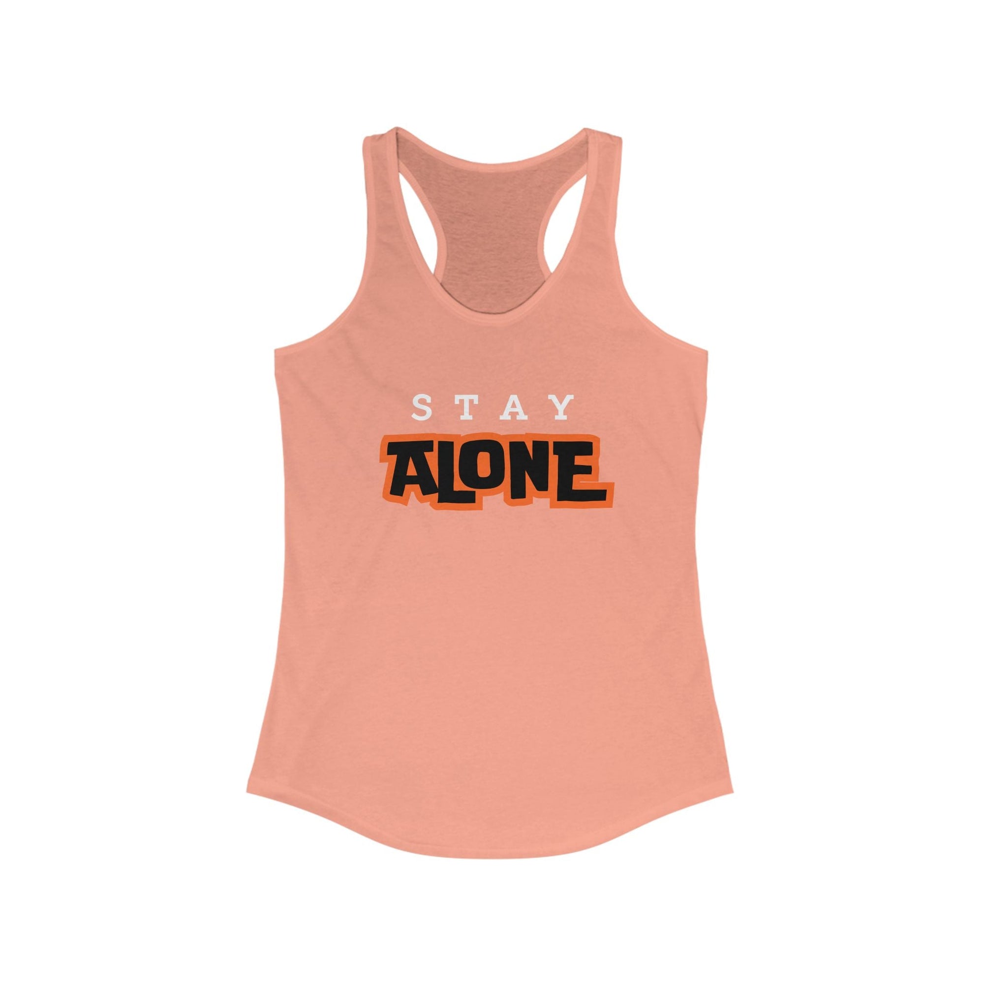 Workout Tank Tops for Women - Gym Exercise Athletic - Yoga Tops Racerback Sports Shirts - Stay Alone - Shirt Print