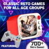 Tiny Arcade TV 3.5" Mini Retro Game - Two Player Playable TV Console & w/ Real Gameplay & Sound - 700+ Classic Video Games - H7 (Red)