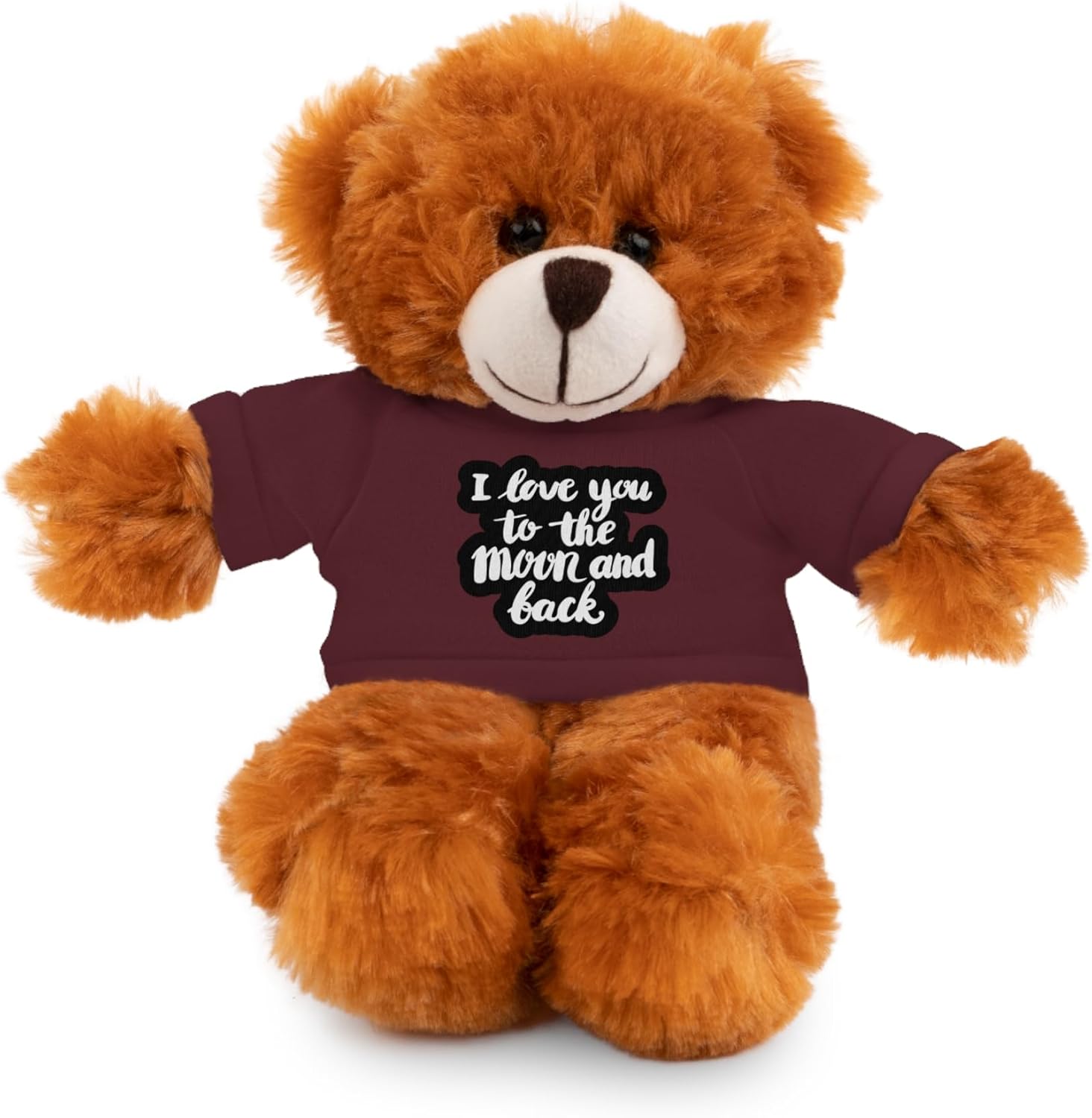 Teddy Bear Plushies, I Love You to The Moon and Back, Stuffed Animals Shirt Printed, Suitable for Soft Valentine's Day Gift