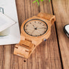 Wooden Bamboo Quartz Watch with Luminous Hands + Free Gift Box