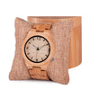 Wooden Bamboo Quartz Watch with Luminous Hands + Free Gift Box