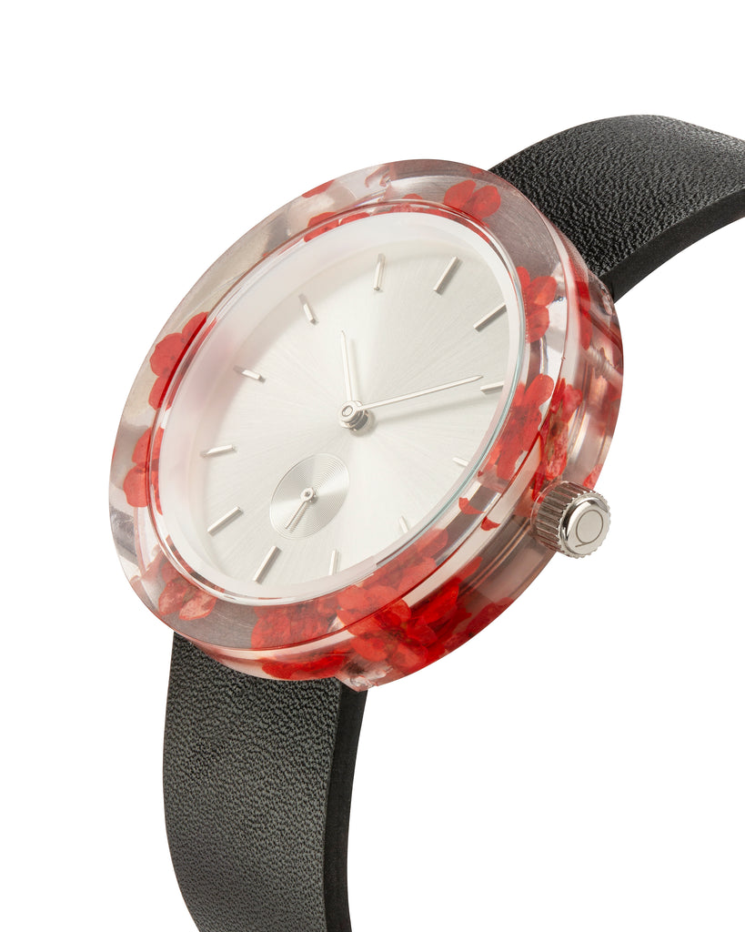 Red Forget-Me-Not Botanist Watch - Analog Watch Co.