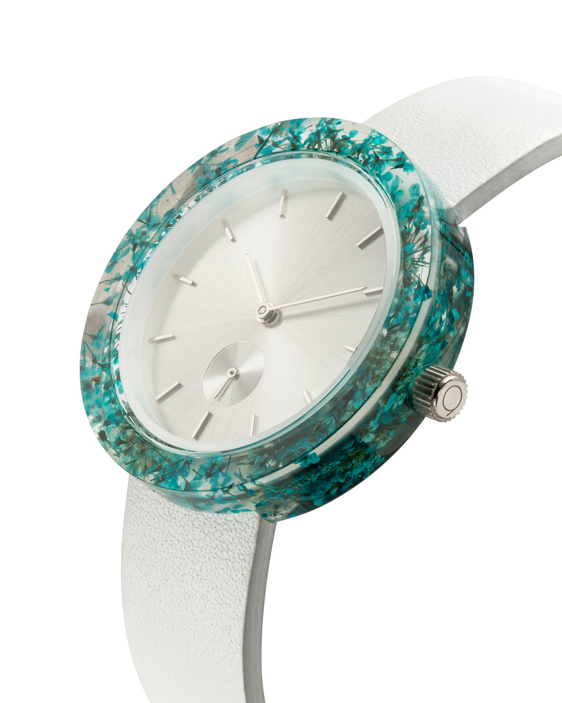 Blue Queen Anne's Lace Botanist Watch - Analog Watch Co.