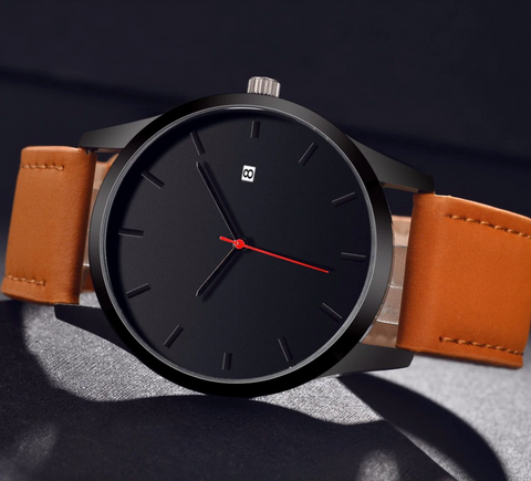 The Everyday Black on Brown - Analog Watch Co.