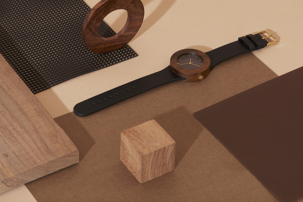 Leather & Blackwood Watch - Analog Watch Co.