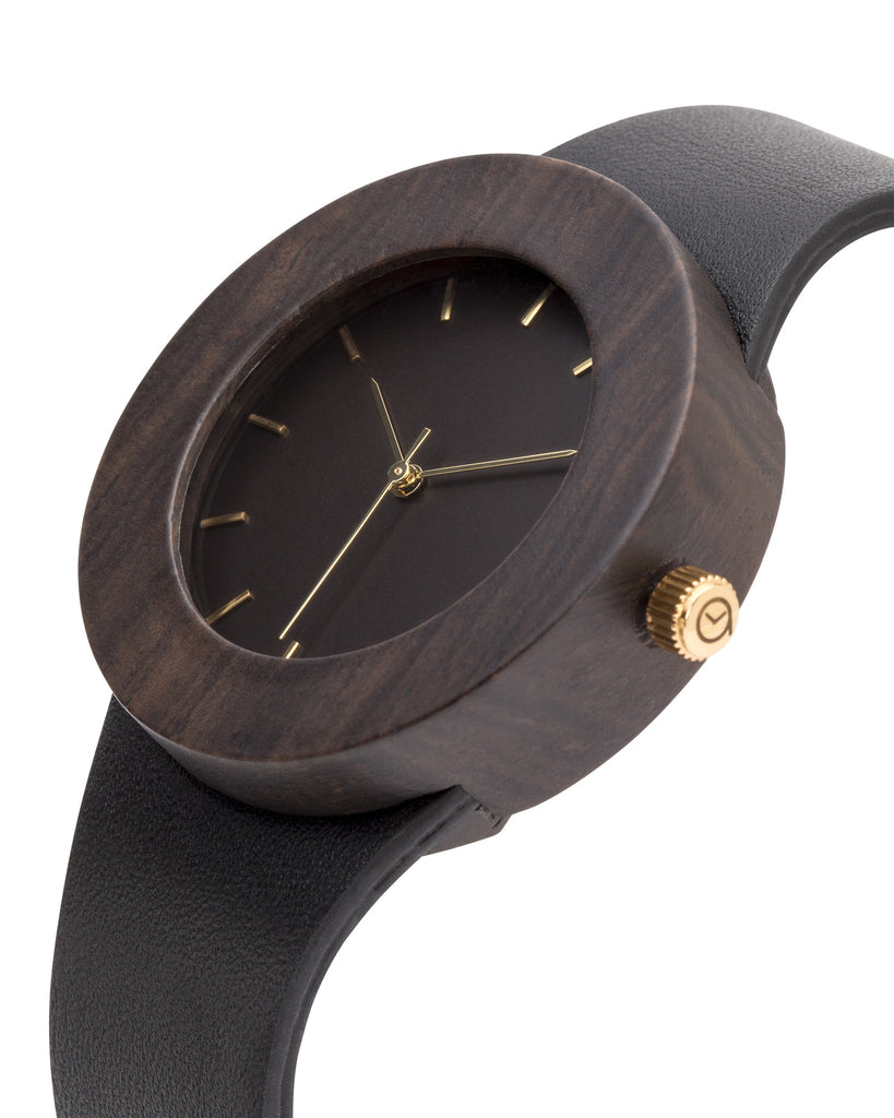 Leather & Blackwood Watch - Analog Watch Co.