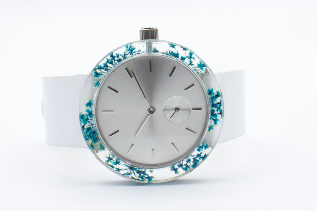 Blue Queen Anne's Lace Botanist Watch - Analog Watch Co.