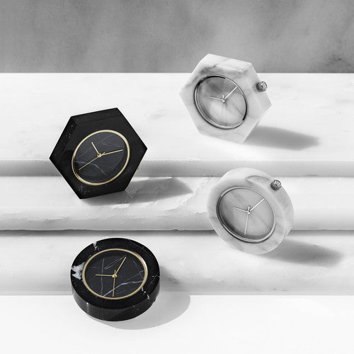 Black Marble Hex Mason Watch - Analog Watch Co.