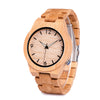 Wooden Bamboo Quartz Watch with Luminous Hands + Free Gift Box